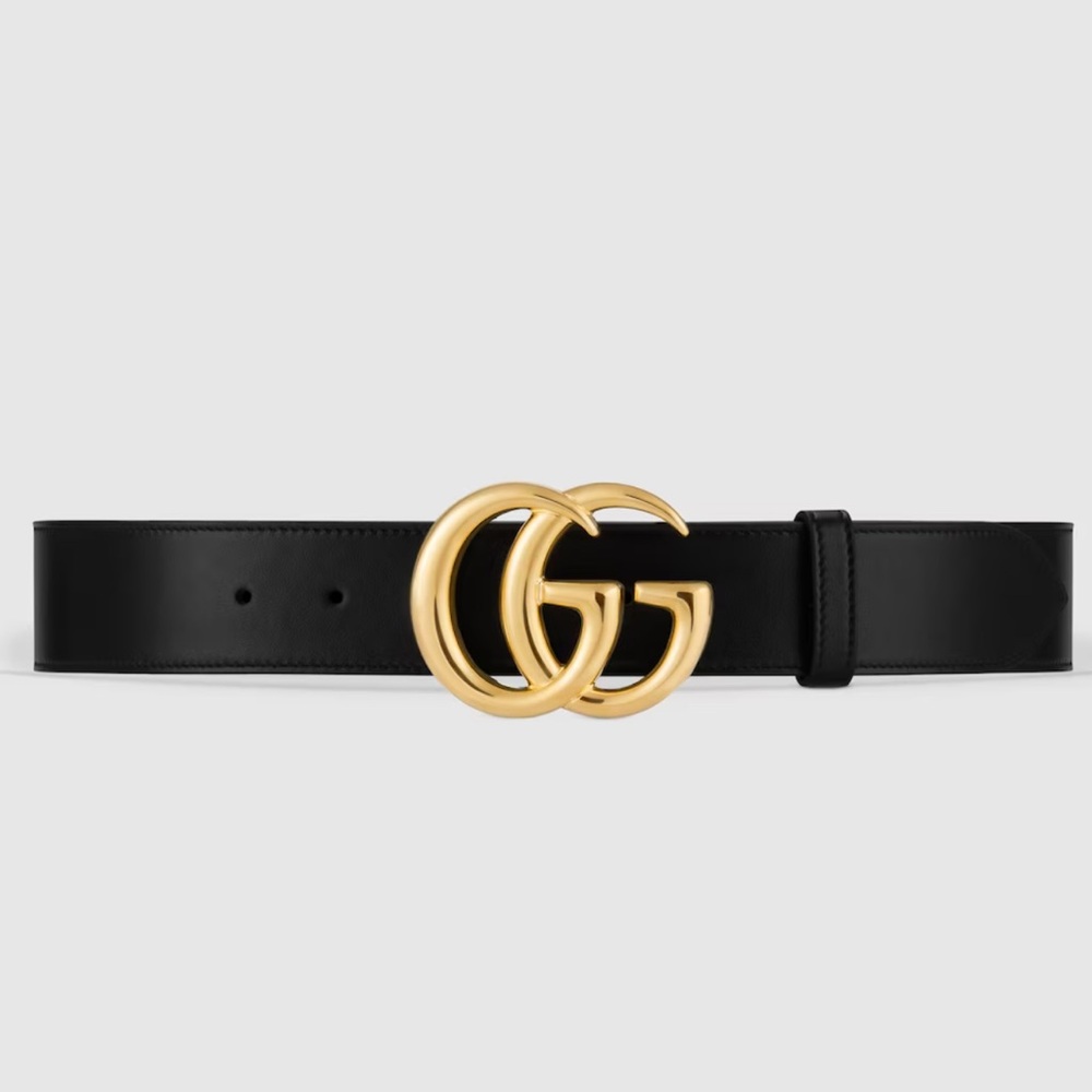 GG MARMONT LEATHER BELT WITH SHINY BUCKLE size 14-16 us